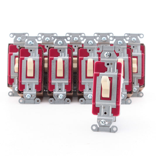 Hubbell CSB320STI Ivory EdgeConnect� 3-Way Toggle Light Switches Commercial 10pc