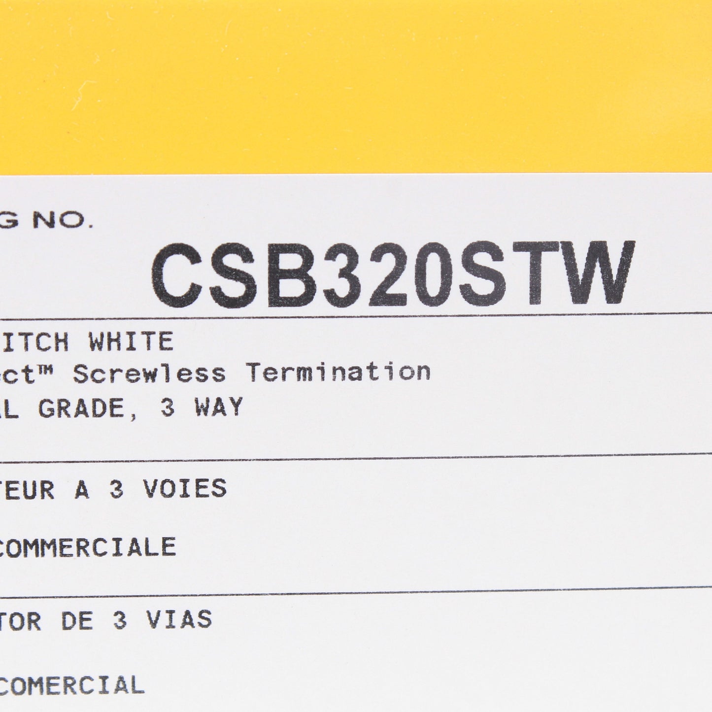 Hubbell CSB320STW White EdgeConnect� 3-Way Toggle Light Switches Commercial 10pc