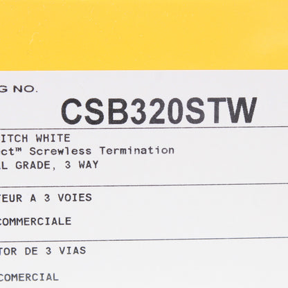 Hubbell CSB320STW White EdgeConnect� 3-Way Toggle Light Switches Commercial 10pc