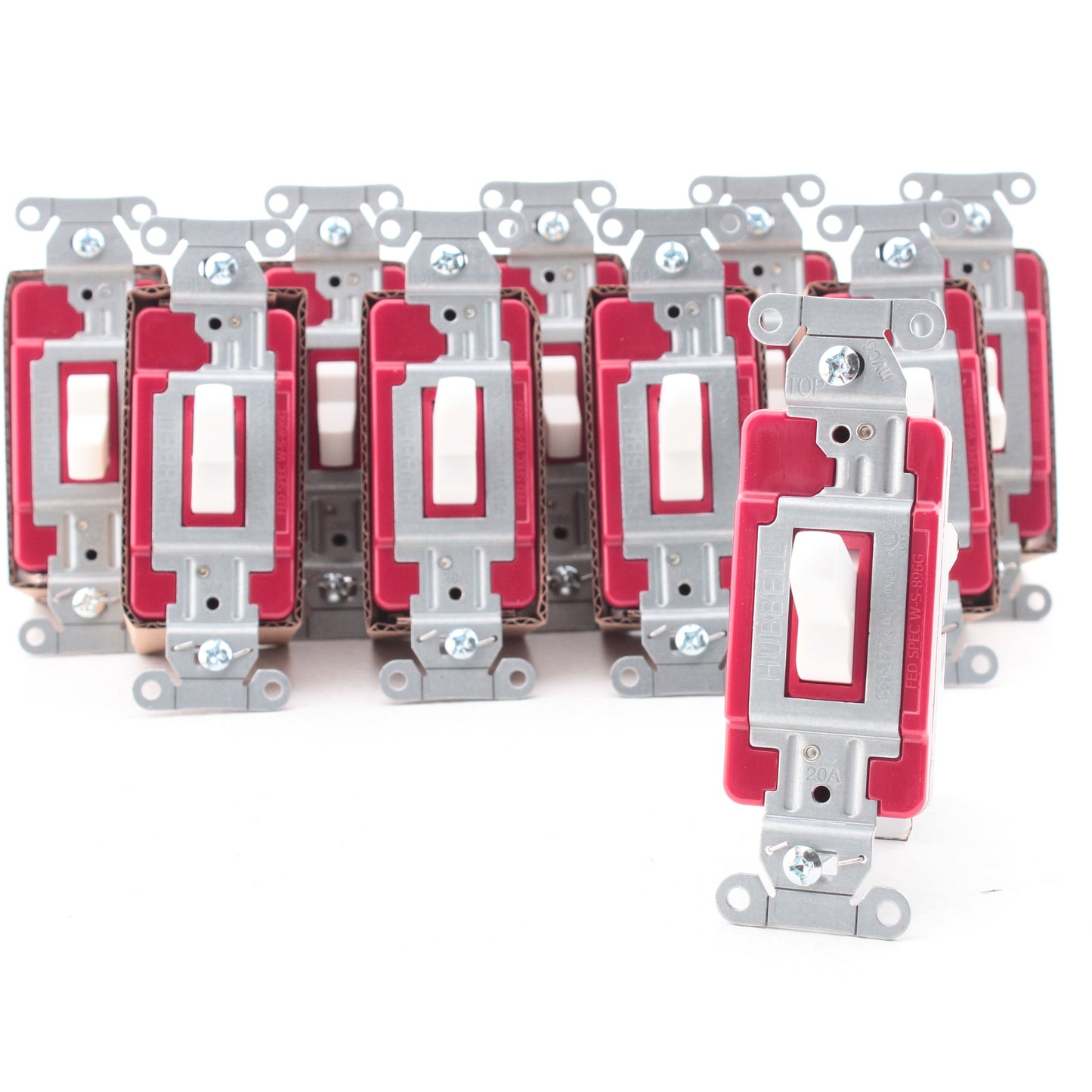 Hubbell CSB320STW White EdgeConnect� 3-Way Toggle Light Switches Commercial 10pc