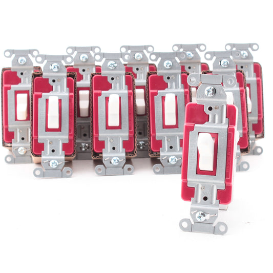 Hubbell CSB320STW White EdgeConnect� 3-Way Toggle Light Switches Commercial 10pc