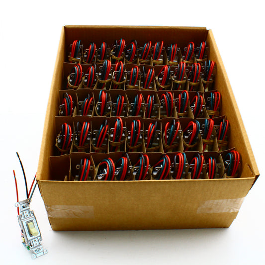 Hubbell CSL120I Ivory Commercial Toggle Light Switch 20A 3-Way w/Wire Leads 50pc