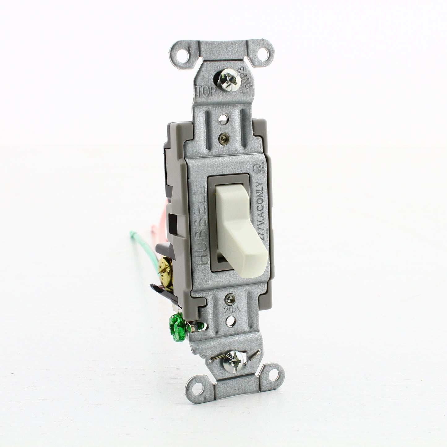 Hubbell CSL120WM2 White 20A 3-Way Commercial Toggle Light Switch Wire Lead 2pcs