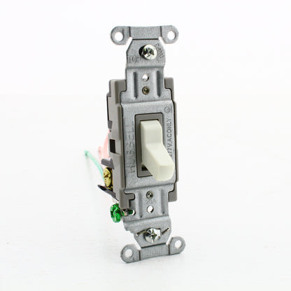 Hubbell CSL120WM2 White 20A 3-Way Commercial Toggle Light Switch Wire Lead 2pcs