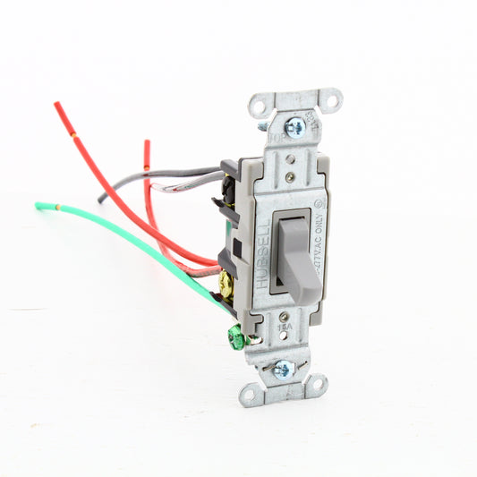Hubbell CSL415GY Gray Commercial Toggle Light Switch 15A 4-Way w/Wire Leads 10pc