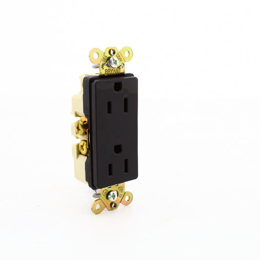 Hubbell Black Industrial Decorator Receptacle Duplex Outlet 15A 125V D15AL