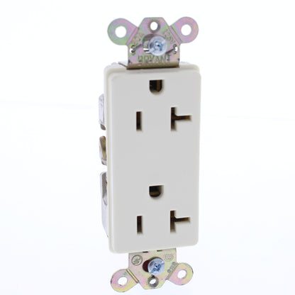 Hubbell Almond Industrial Decorator Receptacle Duplex Outlet 20A 125V D20AL