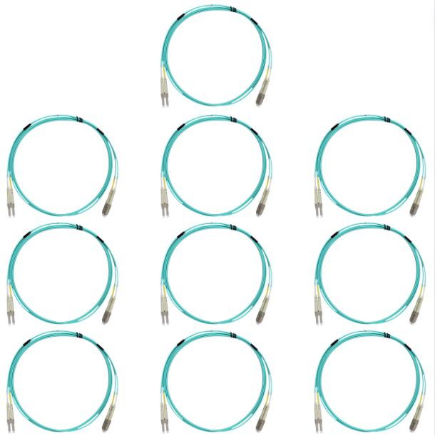 10 Hubbell Fiber Optic Patch Cords LSZH OM3 Cable Duplex MM LC-LC DFPCLCLCE2MMZ