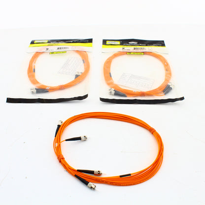 3 Hubbell Fiber Optic Patch Cords Plenum OM1 Cable Dupl MM ST-ST 5m DFPCSTSTC5MM