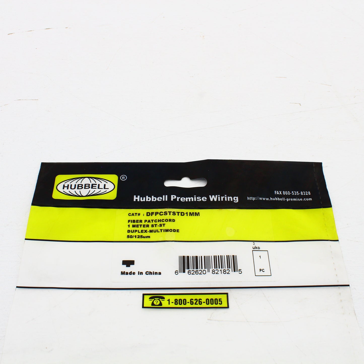 3 Hubbell Fiber Optic Patch Cords Plenum OM2 Cable Dupl MM ST-ST 1m DFPCSTSTD1MM