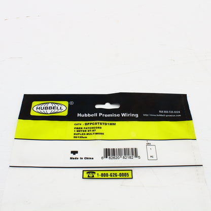 3 Hubbell Fiber Optic Patch Cords Plenum OM2 Cable Dupl MM ST-ST 1m DFPCSTSTD1MM