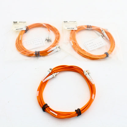 3 Hubbell Fiber Optic Patch Cords Plenum OM2 Cable Dupl MM ST-ST 3m DFPCSTSTD3MM
