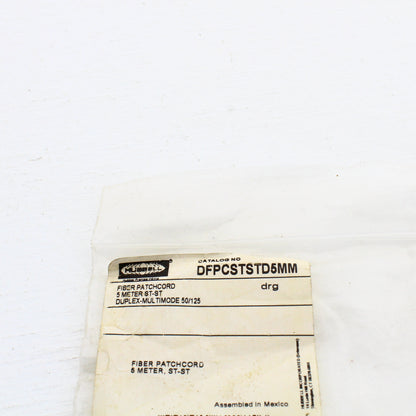 3 Hubbell Fiber Optic Patch Cords Plenum OM2 Cable Dupl MM ST-ST 5m DFPCSTSTD5MM