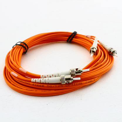 3 Hubbell Fiber Optic Patch Cords Plenum OM2 Cable Dupl MM ST-ST 5m DFPCSTSTD5MM