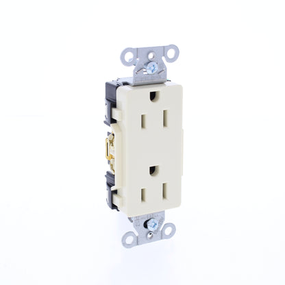 Hubbell DRS15AL Almond Commercial Decorator Receptacle Outlet 5-15R 15A Straight