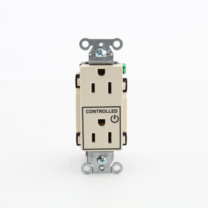 Hubbell DR15C1LA Lt Almond Commercial Decorator 5-15R Outlet 1/2 Controlled 15A