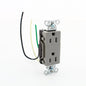 Hubbell Gray 15A TR Decorator Receptacle 5-15 w/ 6.5" Stranded Leads DR15GRYTRP2