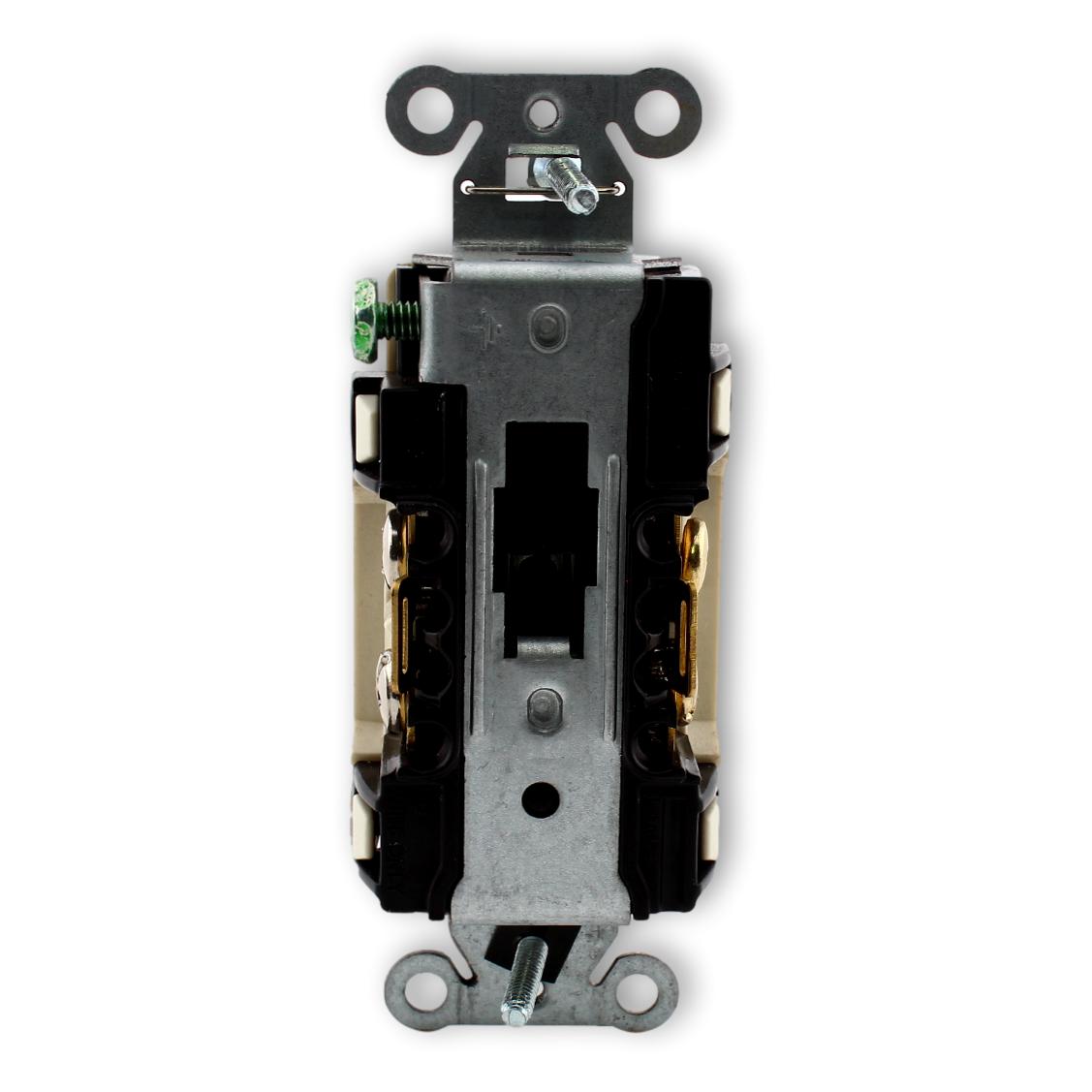 Hubbell DR20C2LA Lt Almond Commercial 20A 5-20R Decorator Outlet 2/2 Controlled