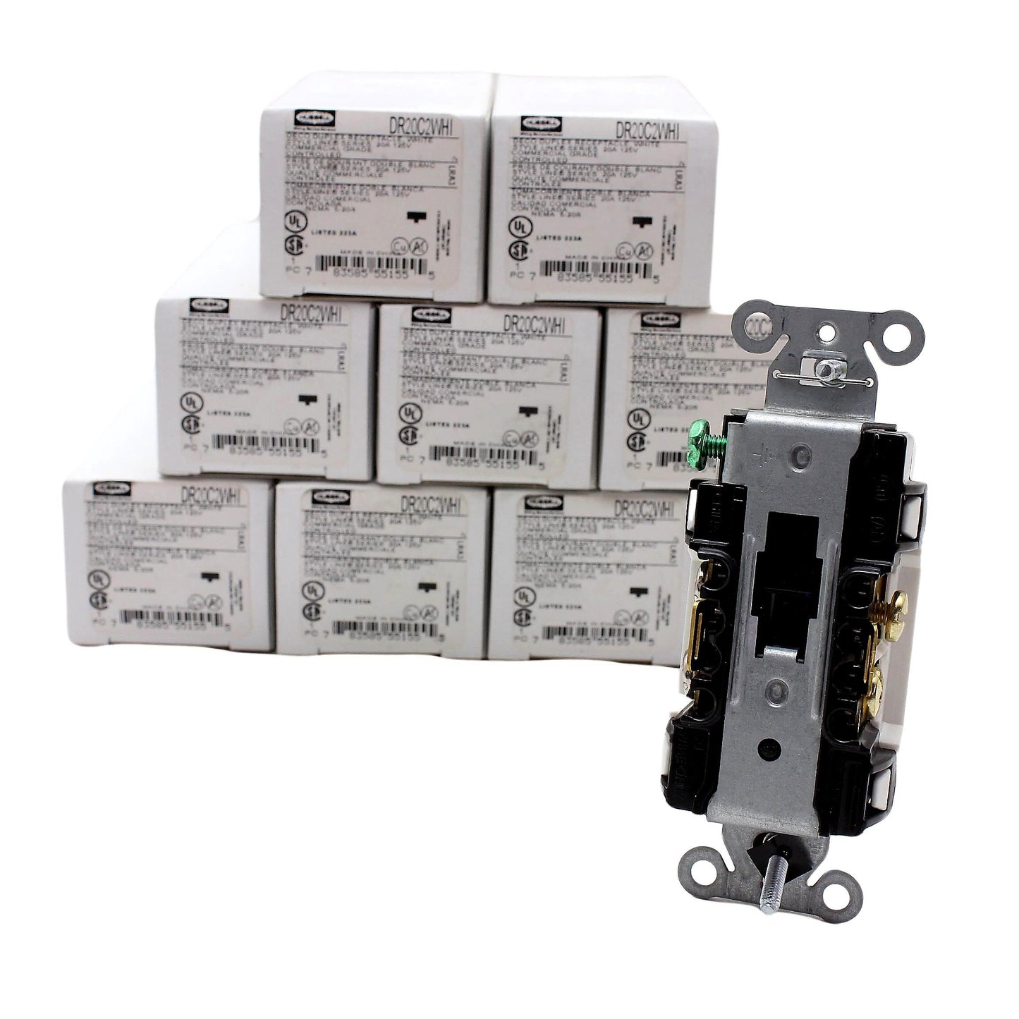 Hubbell DR20C2WHI White 20A Decorator Outlet Receptacle 2/2 Controlled 10pcs