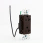 Hubbell Brown 20A TR Decorator Receptacle 5-20 w/ 6.5" Solid Leads Bulk DR20TRP1