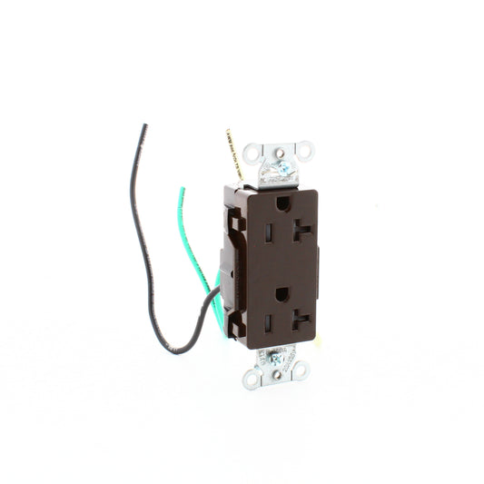 10 Hubbell Brown 20A TR Decorator Outlets 5-20R w/ 6.5" Stranded Leads DR20TRP2