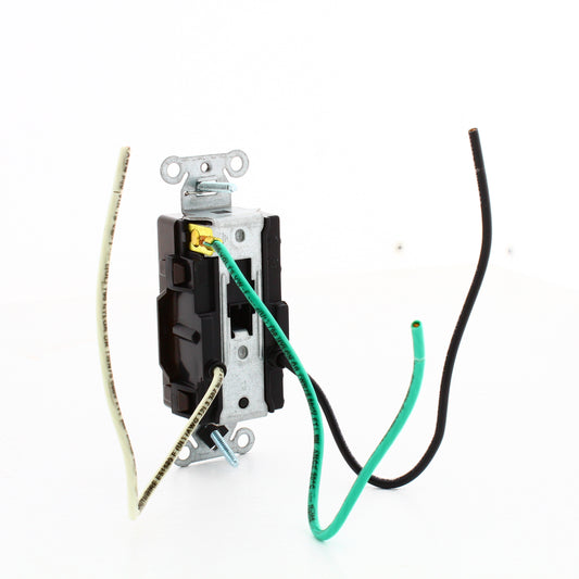 Hubbell Brown 20A TR Decorator Receptacle 5-20R w/ 6.5" Stranded Leads DR20TRP2