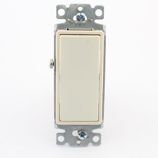 Hubbell 3-Way Almond Decorator Rocker Light Switch Spec Grade 15A DS315AL