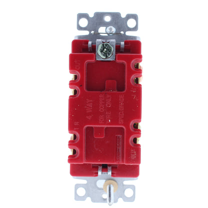 Hubbell DS420AL Almond 4-Way Decorator Rocker Light Switch Spec Grade 20A