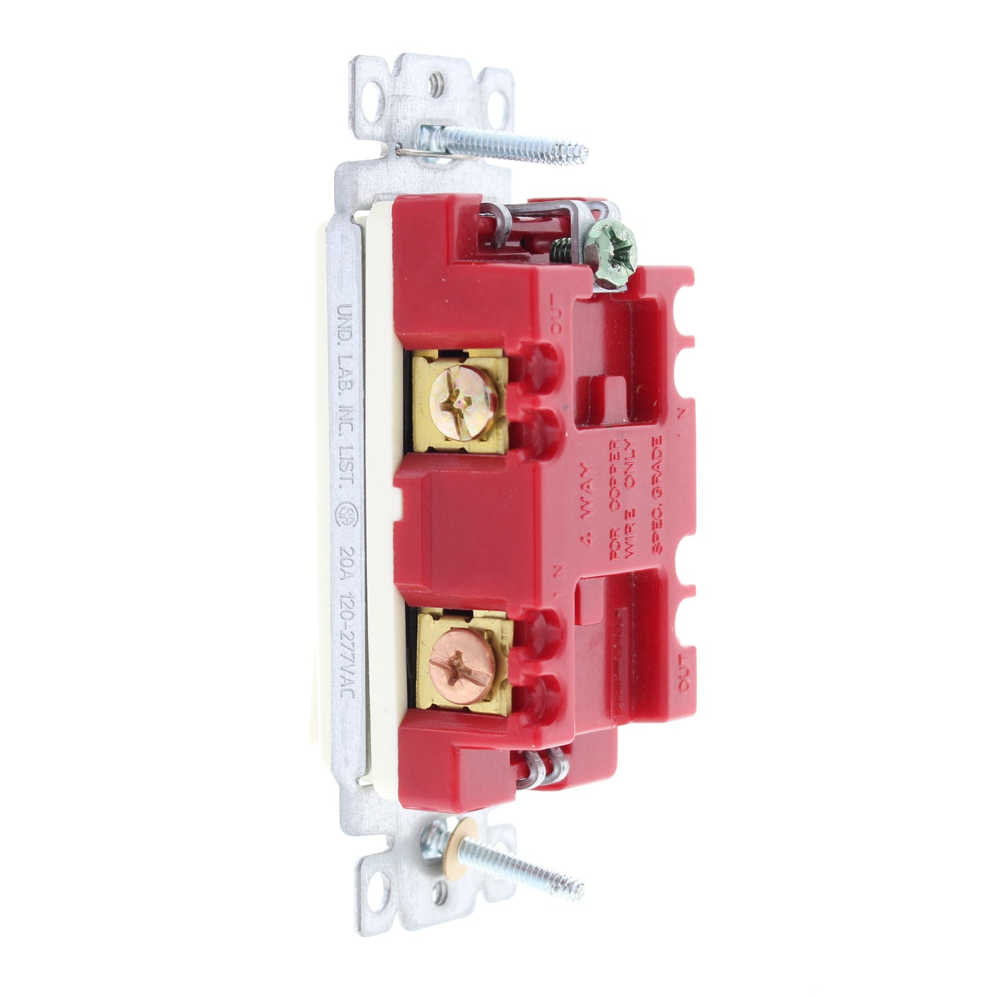 Hubbell DS420AL Almond 4-Way Decorator Rocker Light Switch Spec Grade 20A