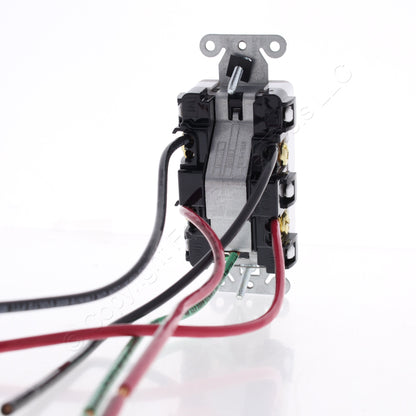 Hubbell White Decorator Rocker Switch Double Pole w/Pigtail 20A 120/277V DSL220W
