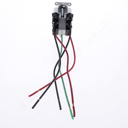Hubbell White Decorator Rocker Switch Double Pole w/Pigtail 20A 120/277V DSL220W