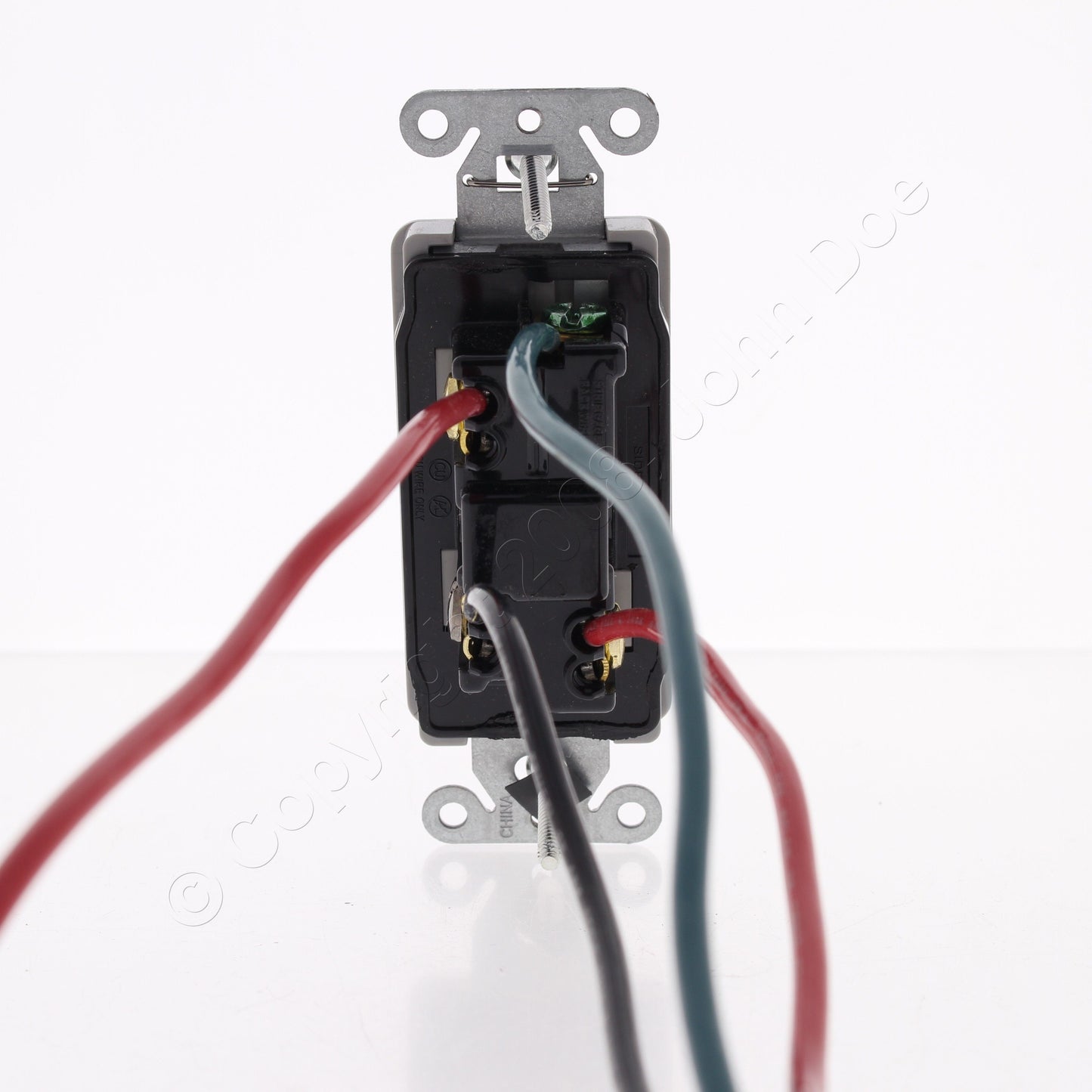 Hubbell DSL320GY Gray Decorator Rocker Switch 3-Way 8" Wire Leads 20A 120/277V