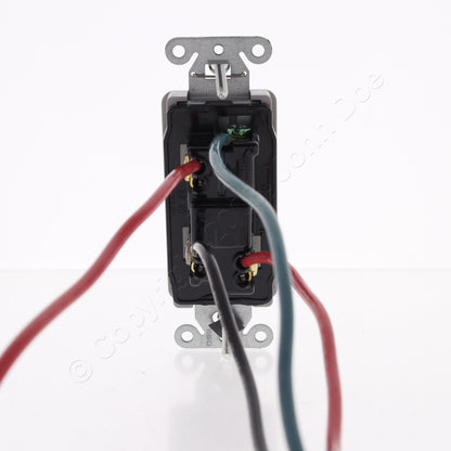 Hubbell DSL320GY Gray Decorator Rocker Switch 3-Way 8" Wire Leads 20A 120/277V