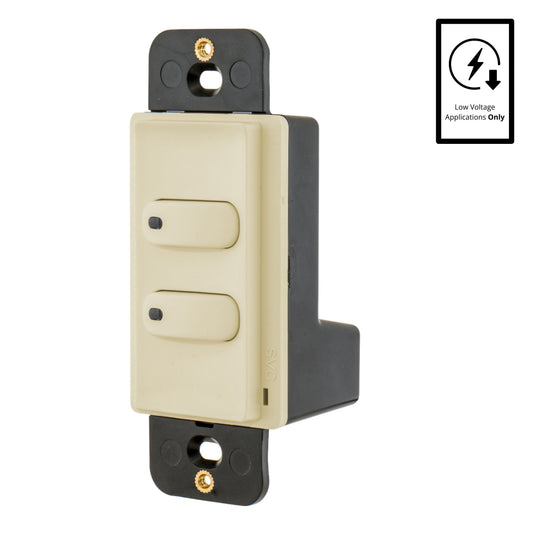 Hubbell DSM30I2P Ivory Low Voltage Momentary 2-Button Pilot Light Switch Control