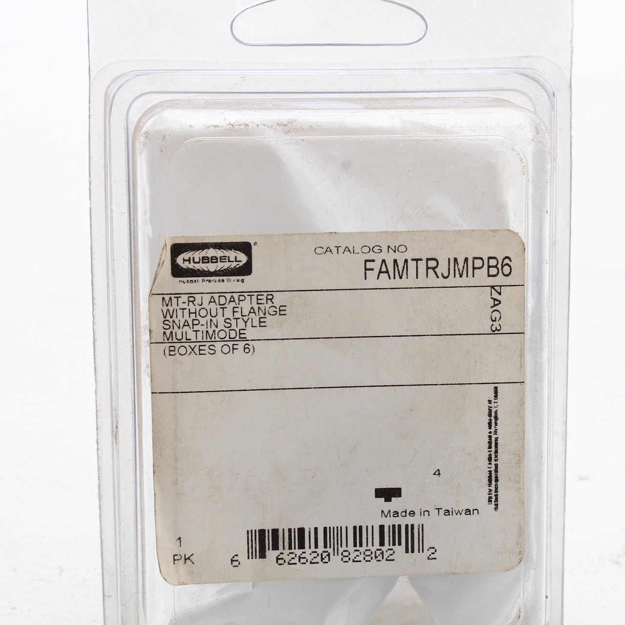 Hubbell MT-RJ Adapter Jack MM For Fiber Optic Patch Panel FAMTRJMPB6 6-Pack