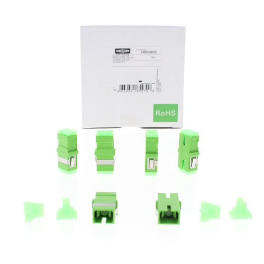 Hubbell FASCSAC6 Fiber Optic SC Simplex APC Adapters Zirconia Ceramic 6pcs