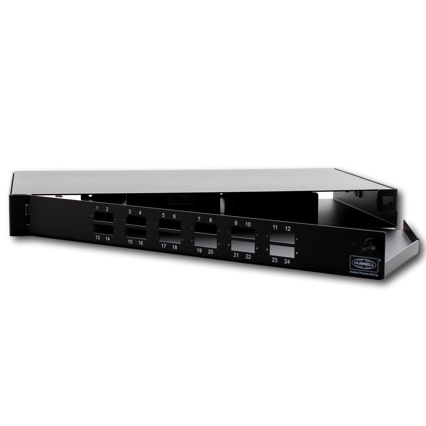 Hubbell Fiber Optic Patch Panel Rackmount UNLOADED 24 Fiber 12 SC Dup FPR024SCX