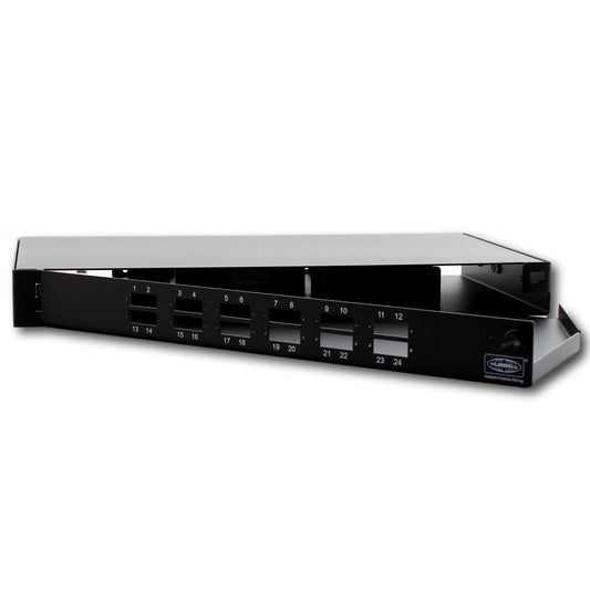 Hubbell Fiber Optic Patch Panel Rackmount UNLOADED 24 Fiber 12 SC Dup FPR024SCX