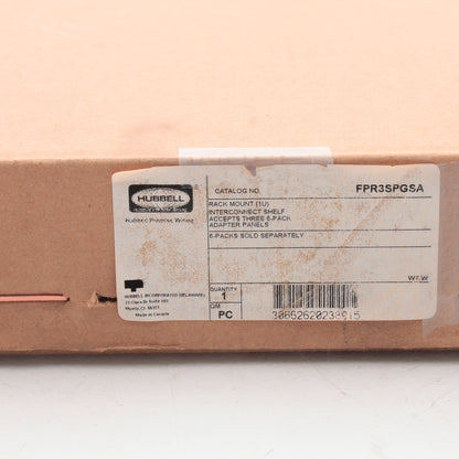 Hubbell FPR3SPGSA Fiber Optic Patch Panel Rackmount 3 FSP Bays Unloaded