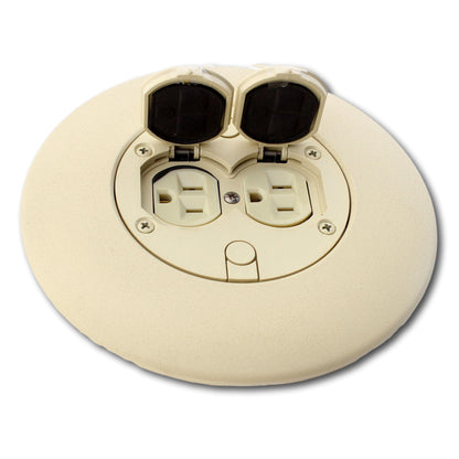 Hubbell Ivory CANADIAN CSA Outlet Carpet Flange Cover Plate for FRPT FRFICNA