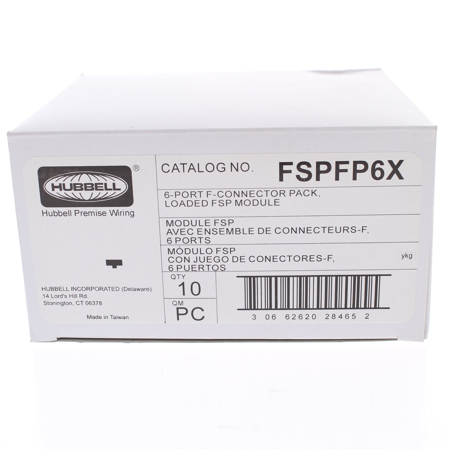 10 Hubbell 6-Port Coax Cable Jack F-Connector Loaded FSP Modules 75 Ohm FSPFP6X