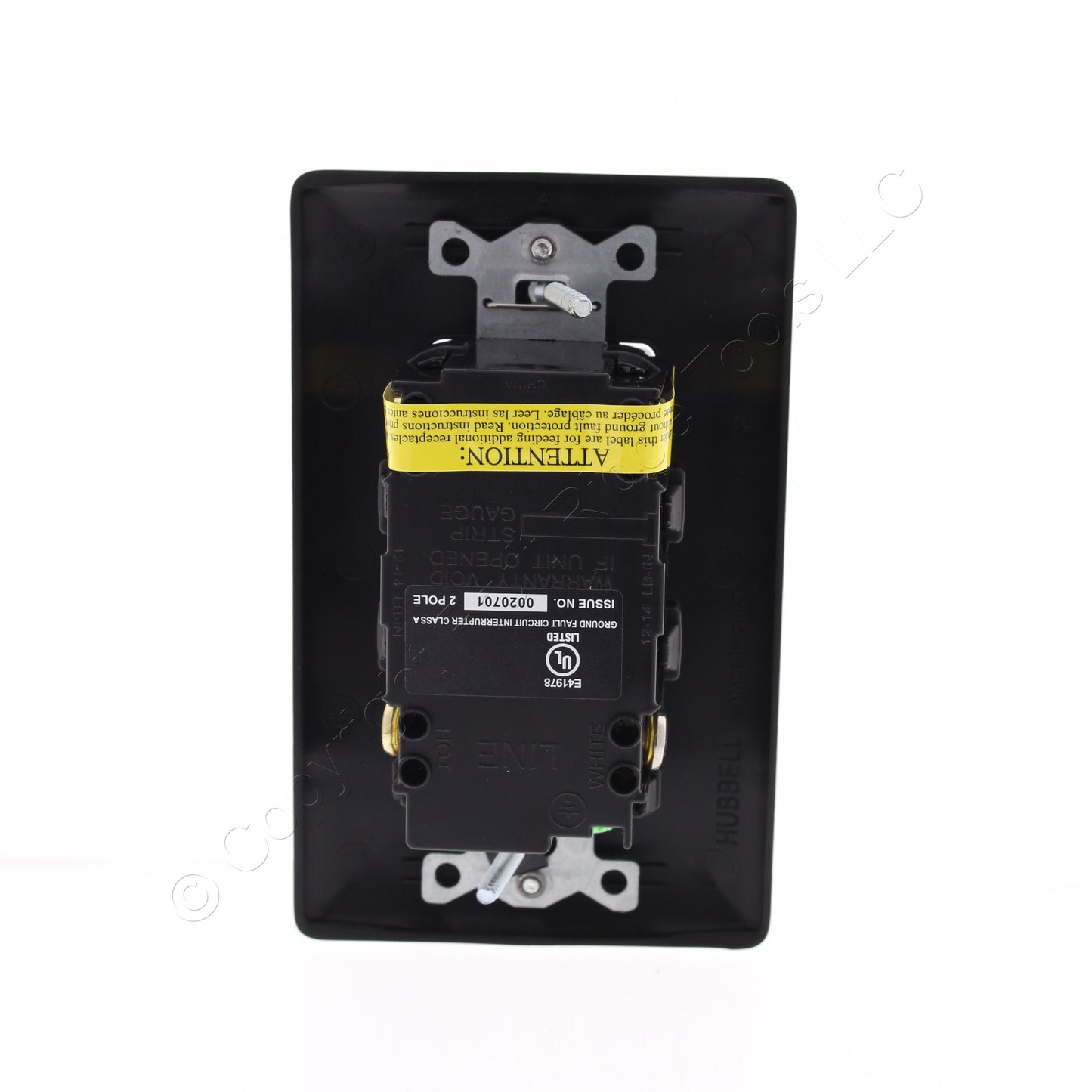 Hubbell Black GFCI Receptacle Duplex Outlet LED Indicator 5-20 20A 125V GF20BKLA