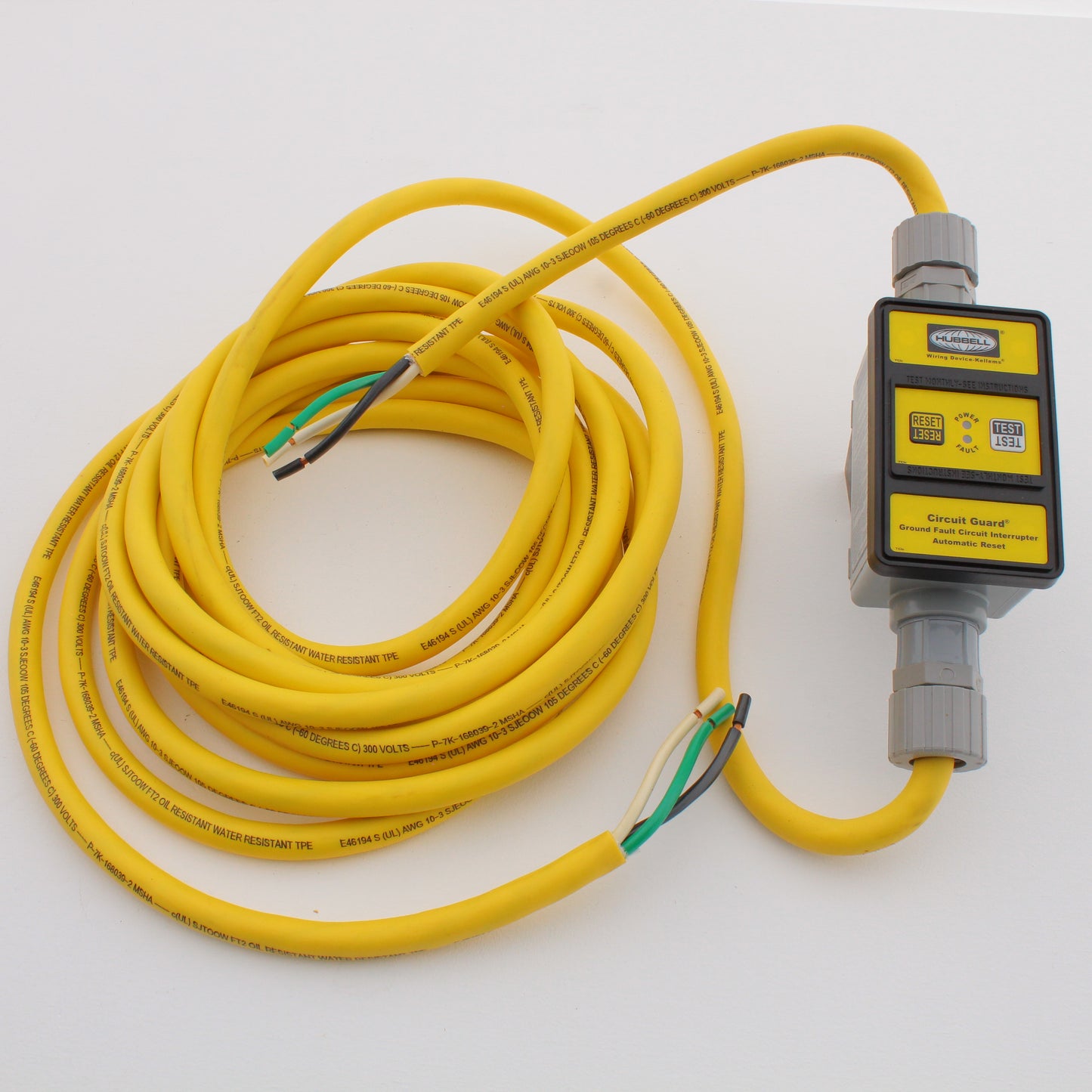 Hubbell Portable Gfci Automatic Reset 50' Cord 30A 240V GFP2313