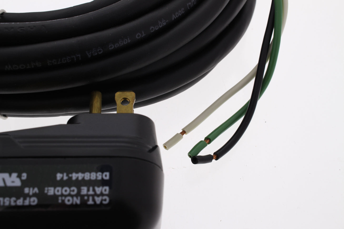 Hubbell GFP35LAOEM Auto Reset GFCI Plug 35' Power Cord Set 15A 125V 14/3 Cable
