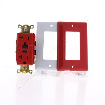 Hubbell Red Tamper Resistant Industrial Grade GFCI Receptacle 20A GFR5362RTR