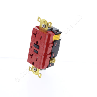 Hubbell Red Tamper Resistant Industrial Grade GFCI Receptacle 20A GFR5362RTR