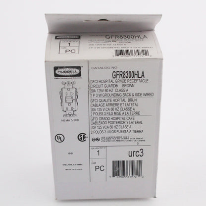 Hubbell Brown Hospital Grade Gfci Receptacle Duplex Outlet 20A GFR8300HLA