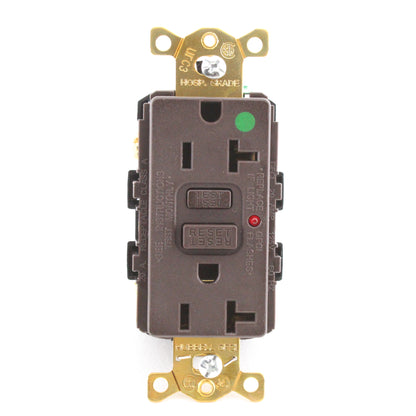 Hubbell Brown Hospital Grade Gfci Receptacle Duplex Outlet 20A GFR8300HLA