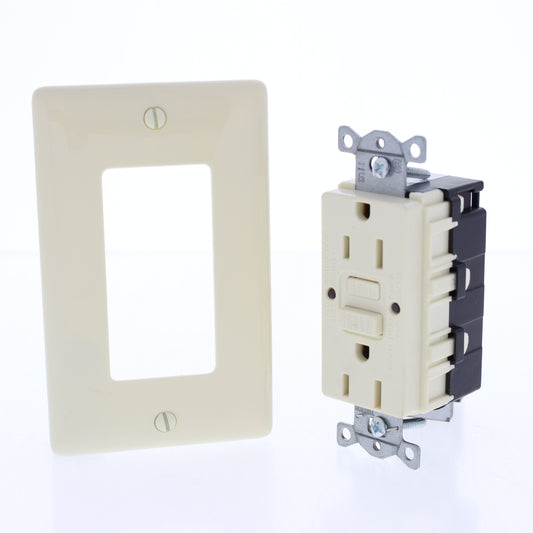 Hubbell Almond 15A SnapConnect  SelfTesting Gfci Receptacle Outlet GFRST15SNAPL