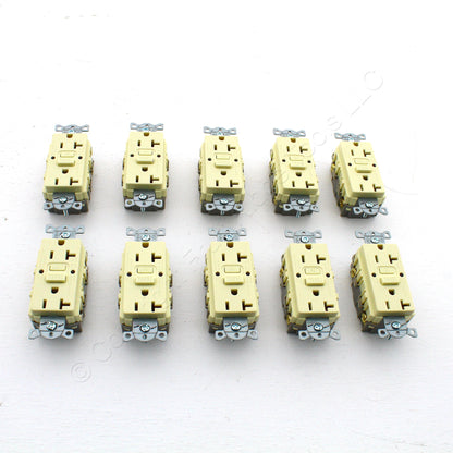 10 Hubbell Almond Self-Test Gfci Duplex Receptacle Outlets 20A GFRST20ALBULK 20A